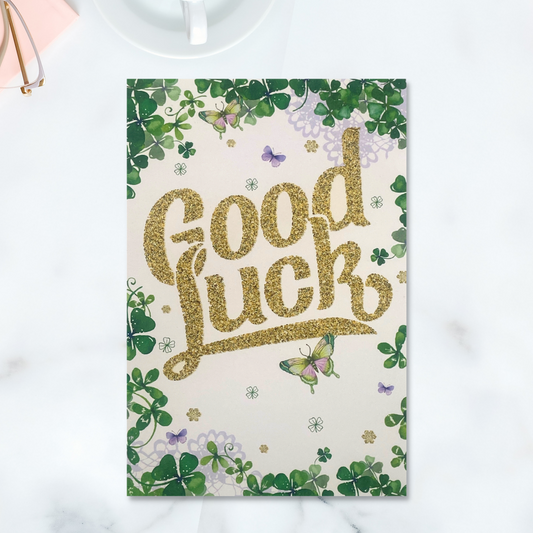 Good Luck - Pizazz Butterflies & Clover