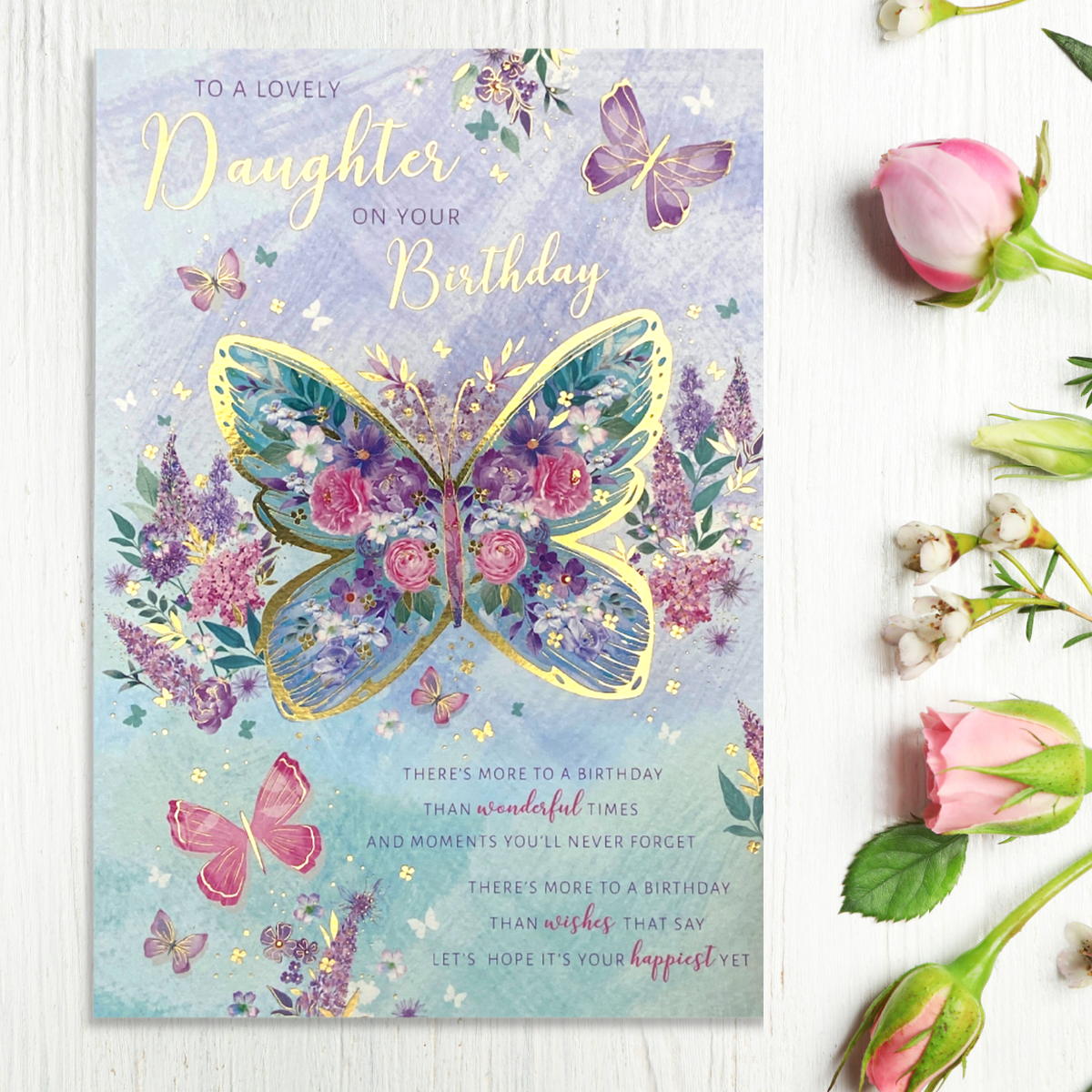 Daughter Birthday Card - Lasting Impressions Butterfly