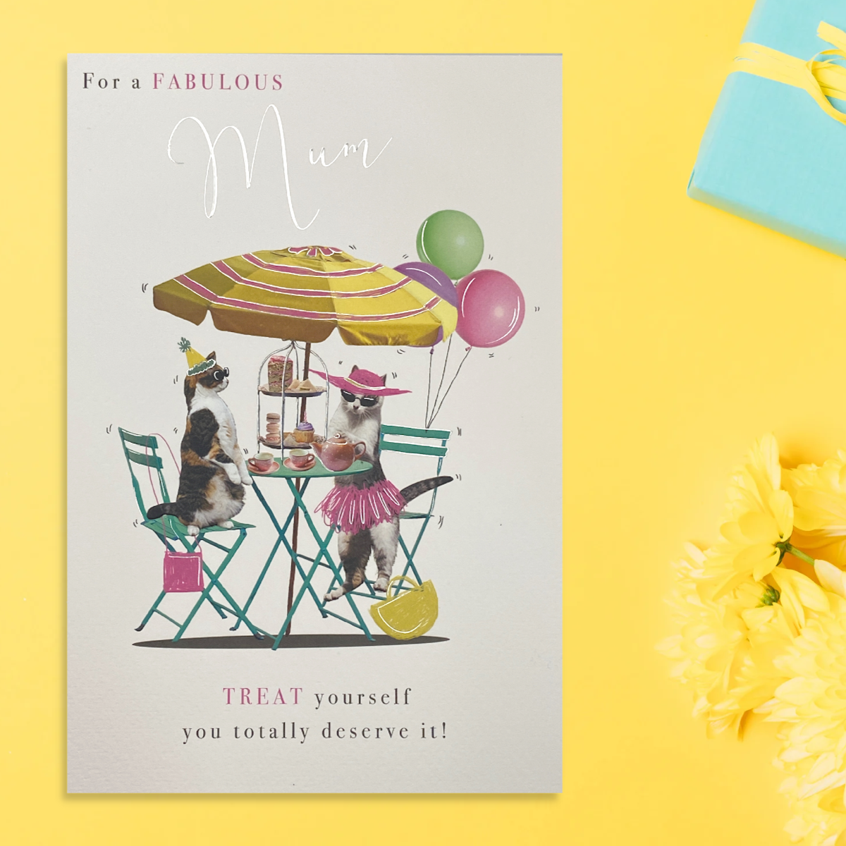 Mum Birthday Card - Fiesta-Val Cat Party