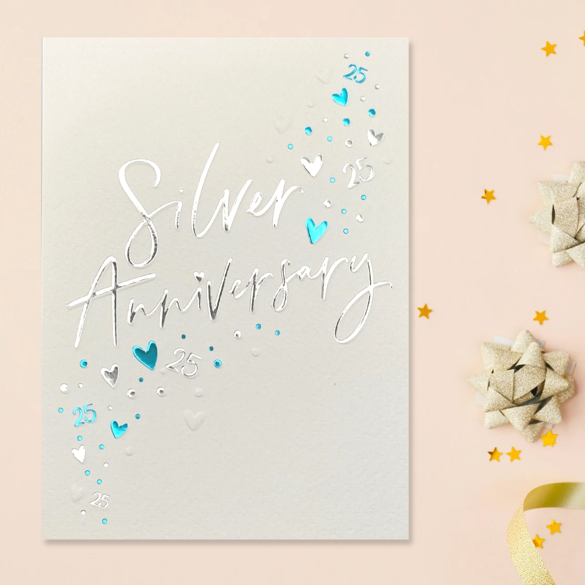 Silver Wedding Anniversary Card - 25th Just Saying