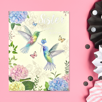 Sister Birthday Card - Hummingbirds