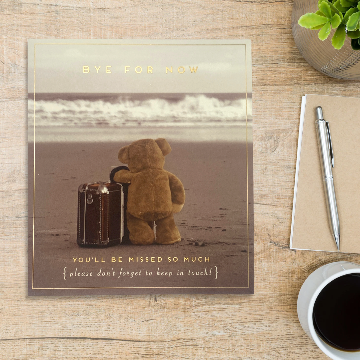 Goodbye Card - Love Unlimited Bye For Now Teddy & Suitcase