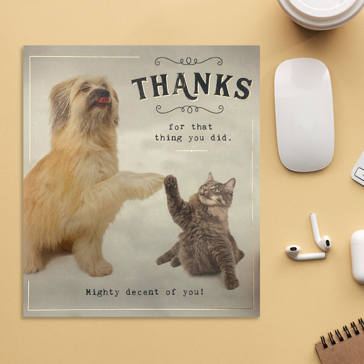 Thank You Card - Funny Works Cat & Dog
