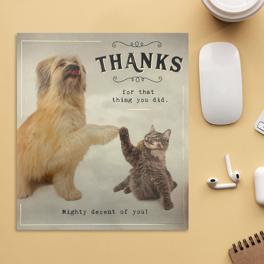 Thank You Card - Funny Works Cat & Dog
