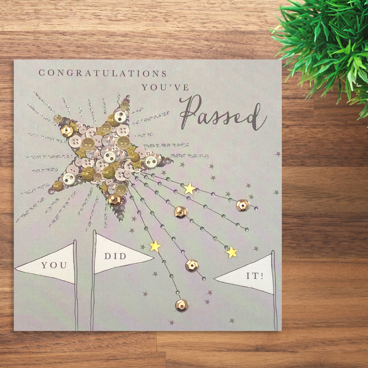 Congratulations Card - Buttoned Up You've Passed