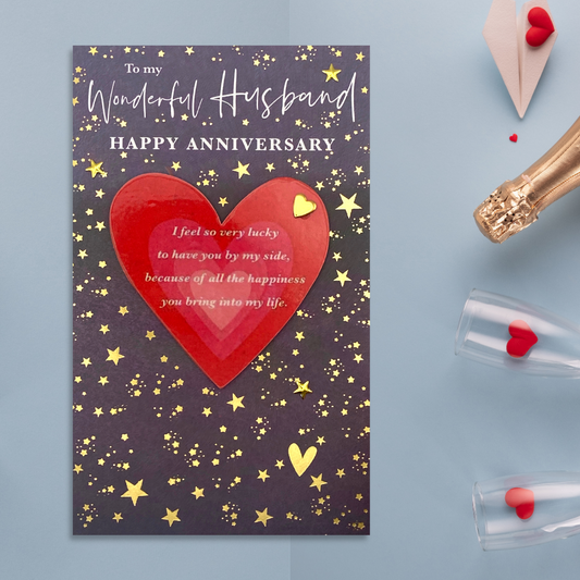 Husband Anniversary Card - Words To Cherish