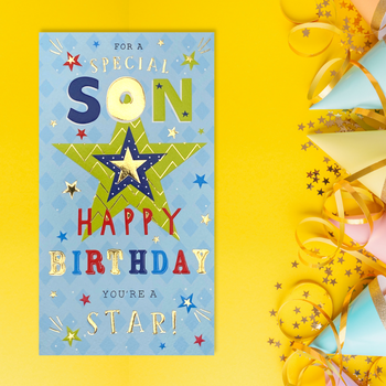 Son Birthday Card - Giddy-Up You're A Star