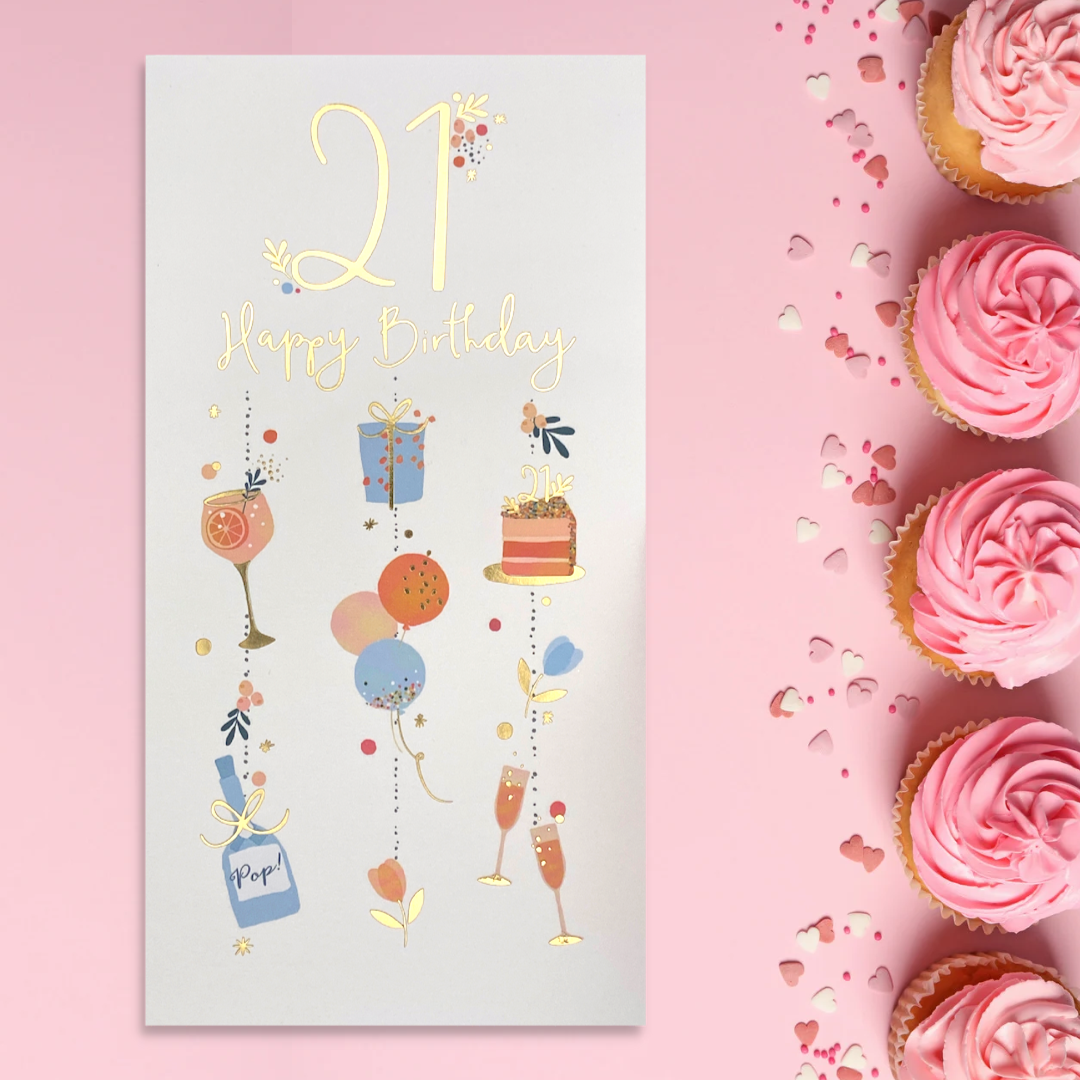 21st Birthday Card - Simply Precious Pop