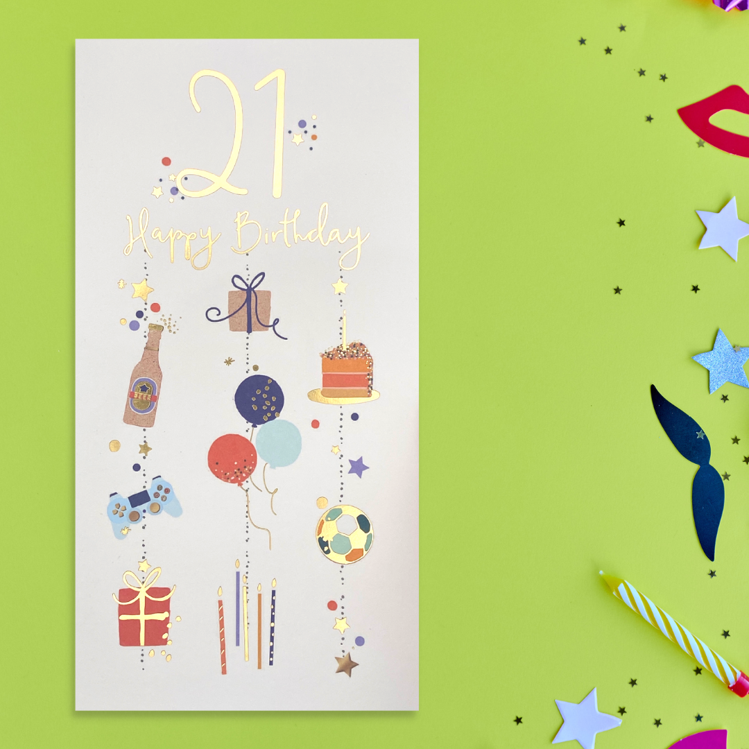 21st Birthday Card - Simply Precious Football