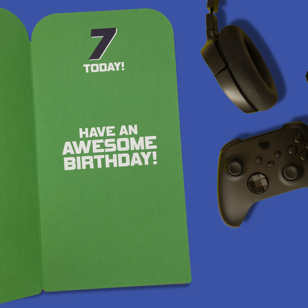 7th Birthday Card - Gamer Door Hanger