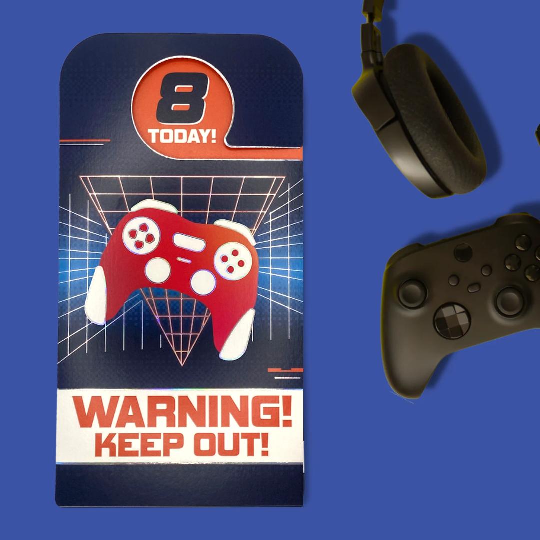 8th Birthday Card - Gamer Door Hanger