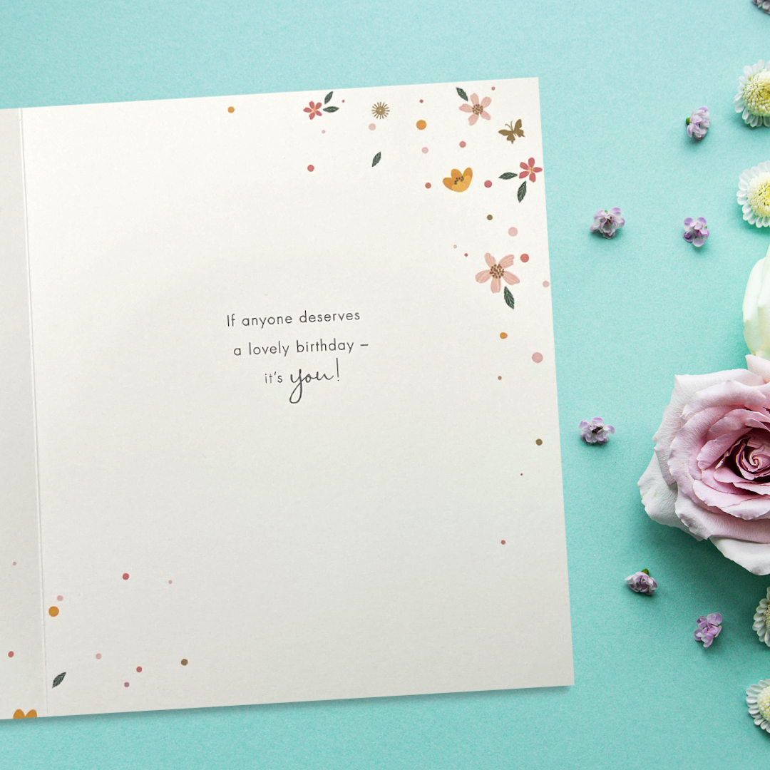 Aunt Birthday Card - Flowers & Butterflies