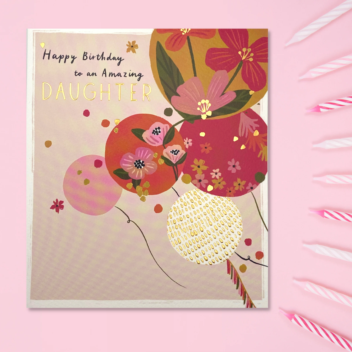Daughter Birthday Card- Beautiful Balloons
