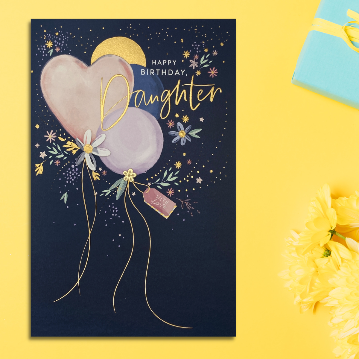 Daughter Birthday Card - Indigo Blush Balloons