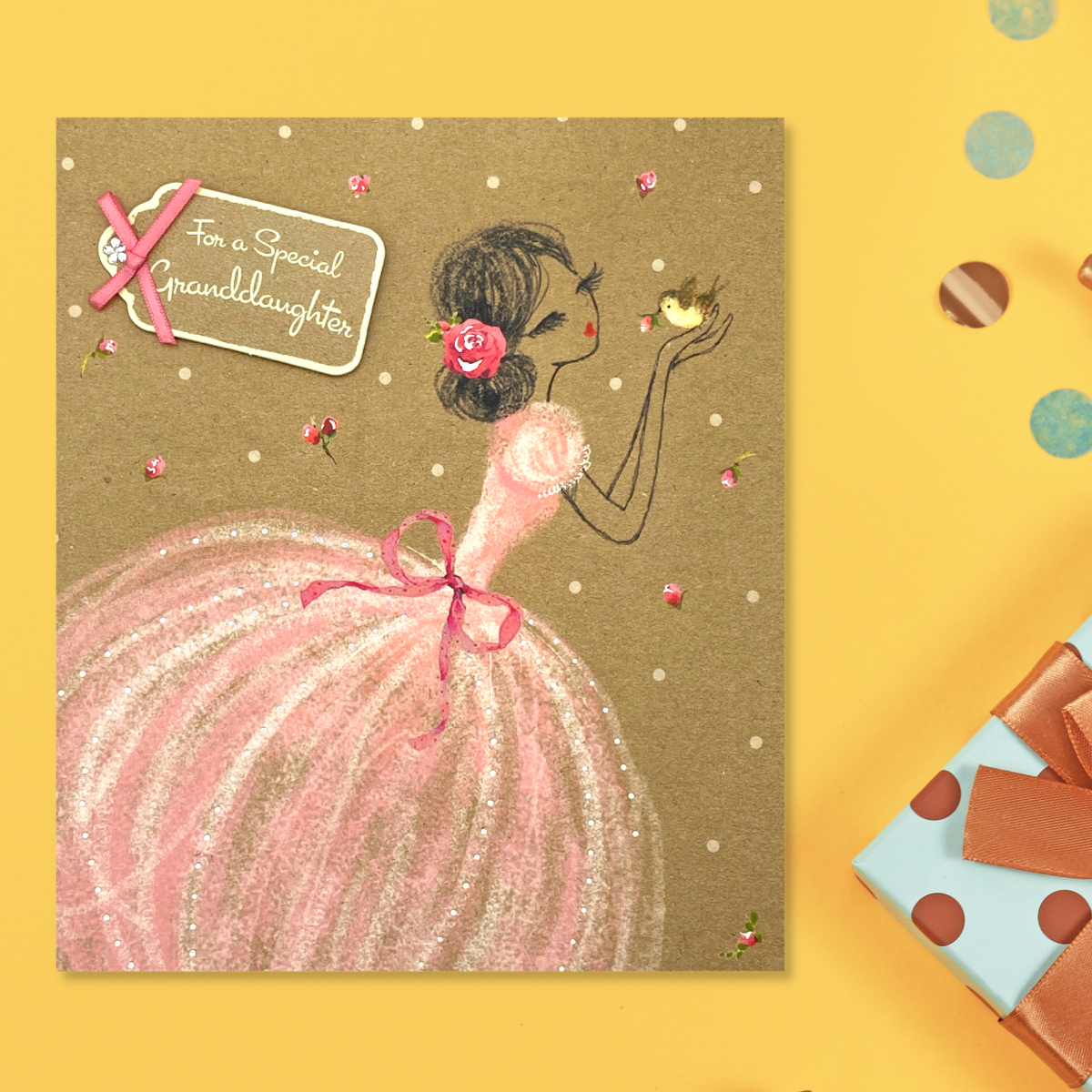 Granddaughter Birthday Card - Belle & Beau Decoupage