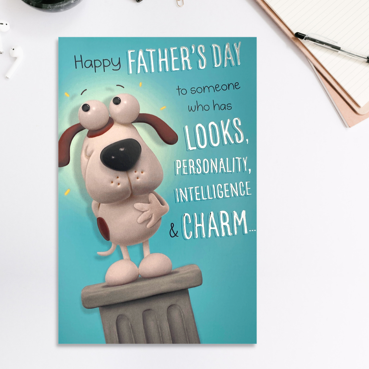 Open Father's Day Card - Looks, Personality & Charm