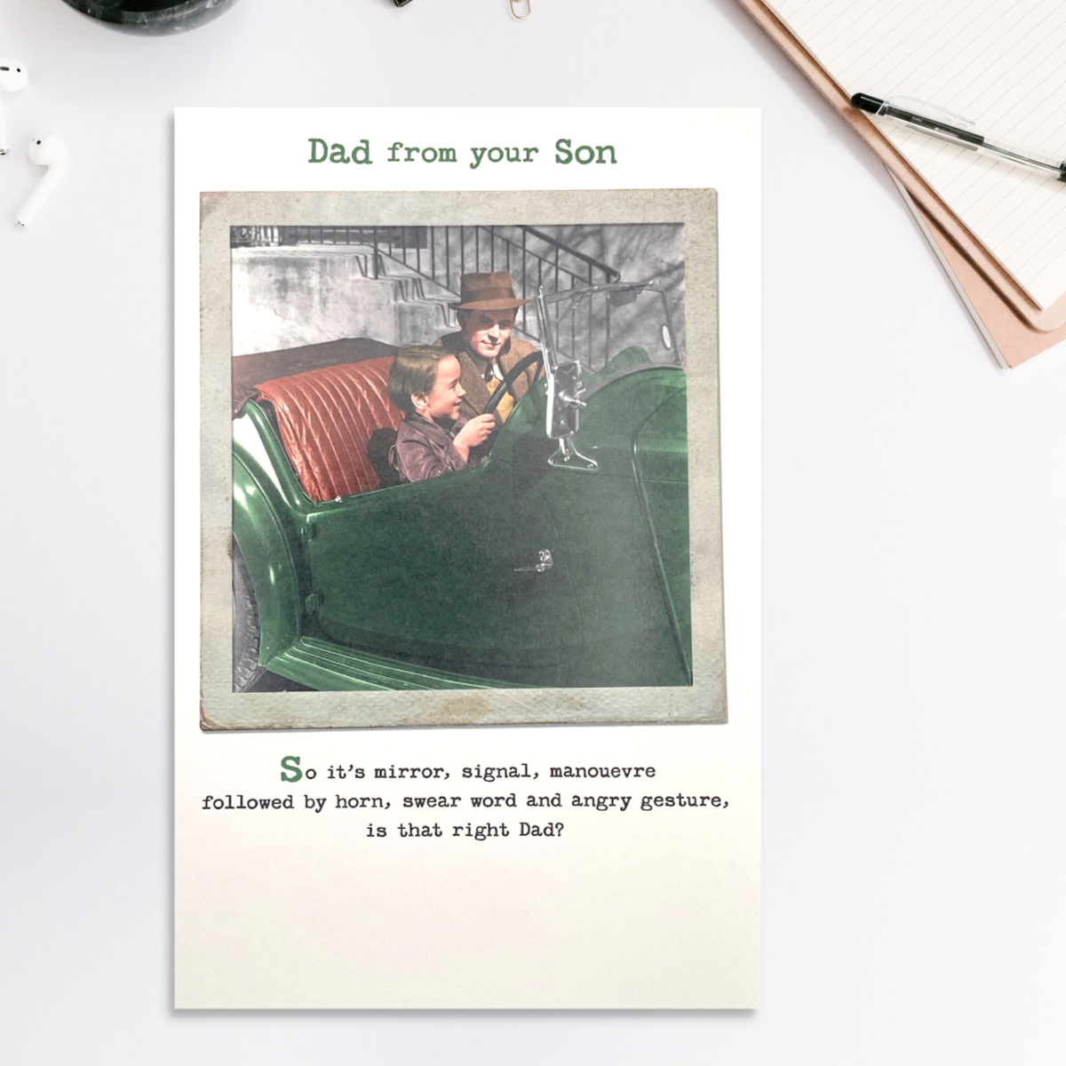 Dad From Son Father's Day Card - Waving At Trains