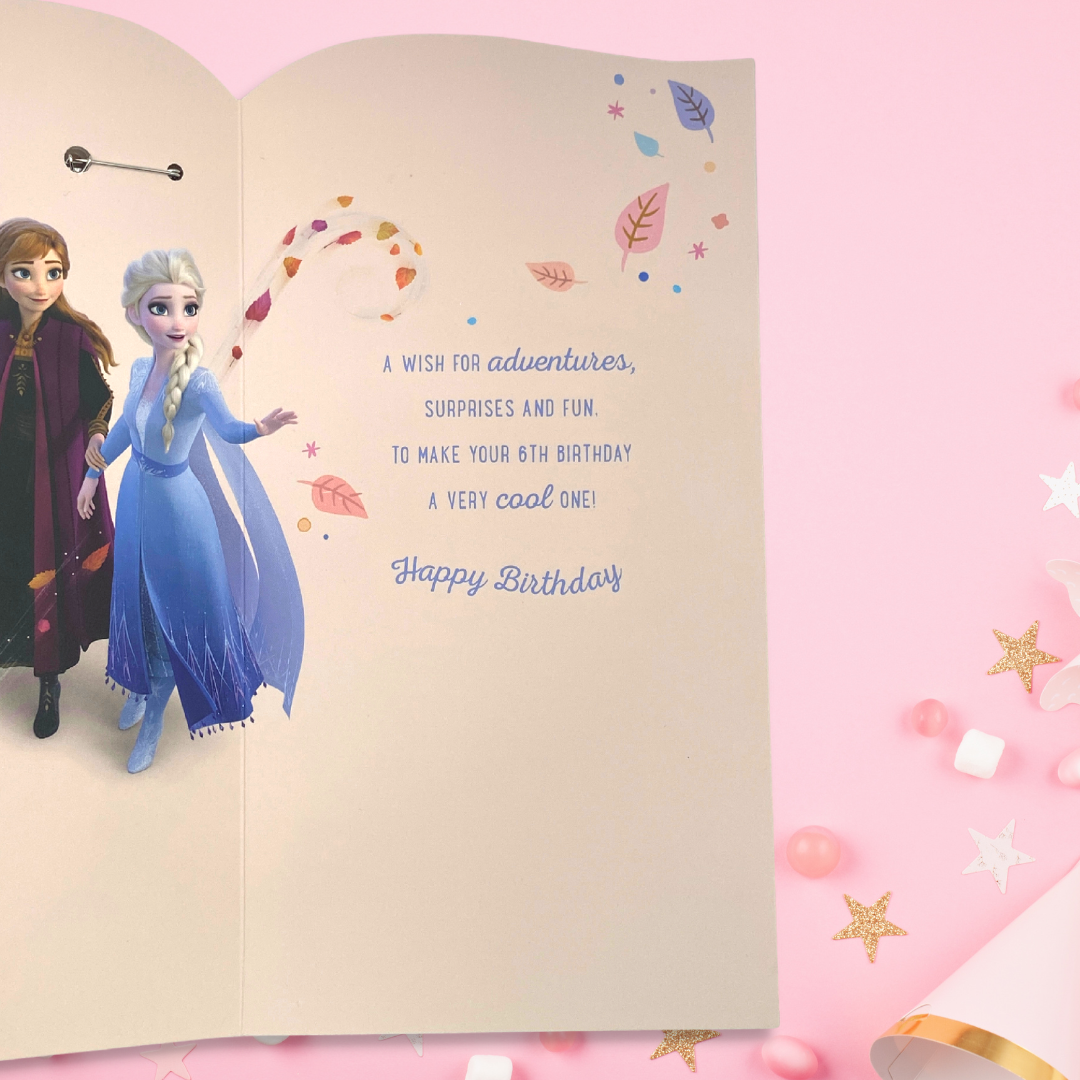 6th Birthday  Card- Disney Frozen With Badge