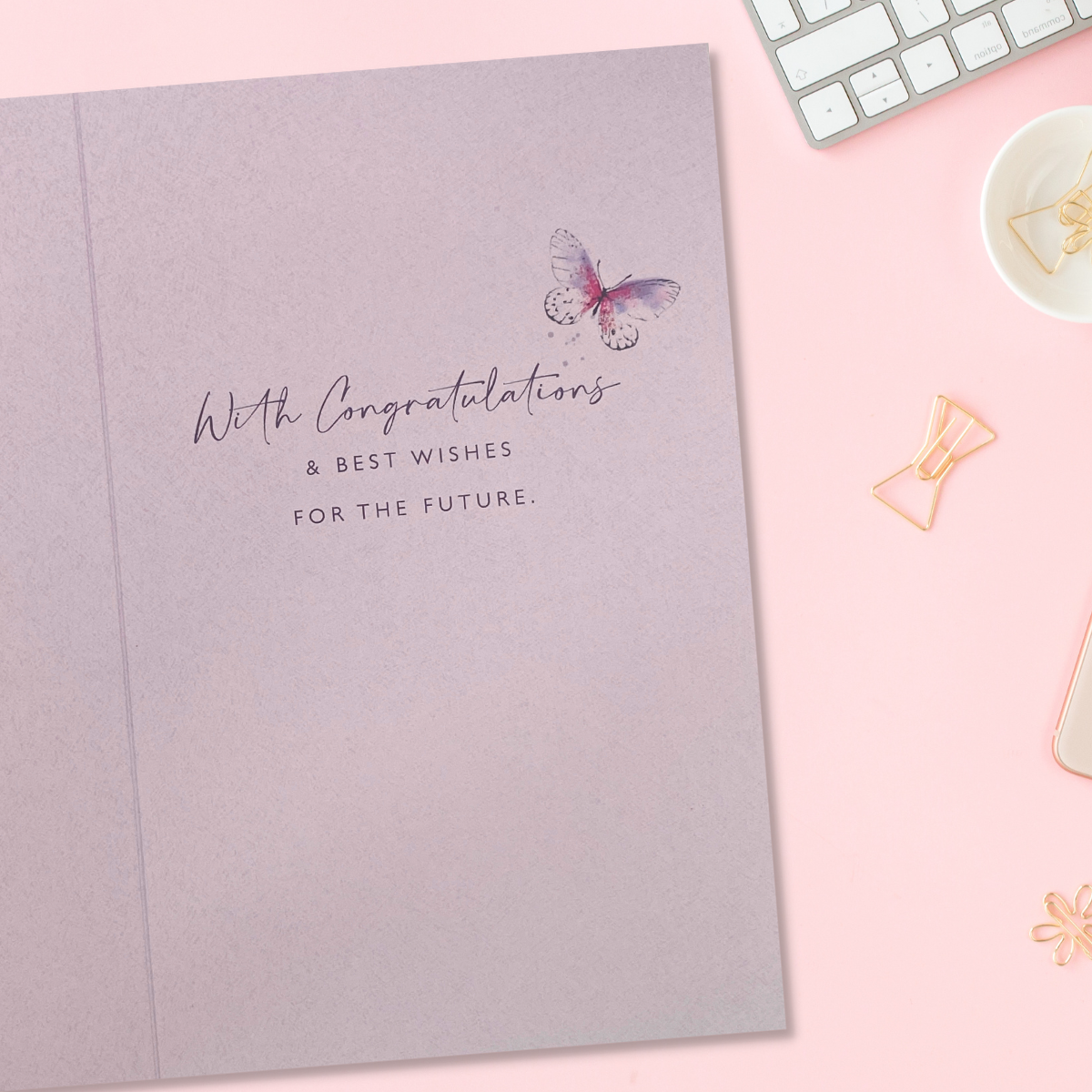 Goodbye Card - Good Luck Butterflies & Flowers