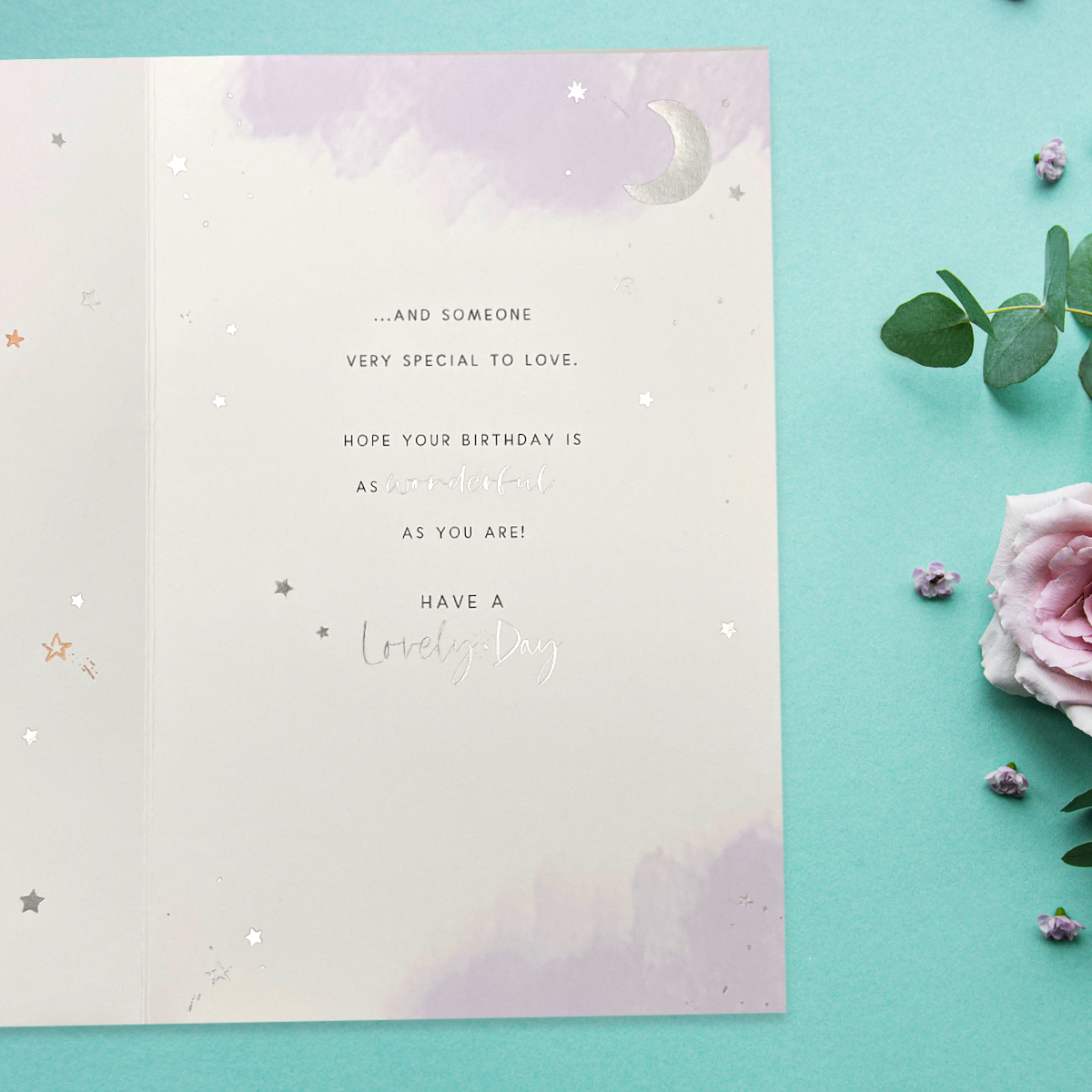 Granddaughter Birthday Card - Moon & Stars Decoupage