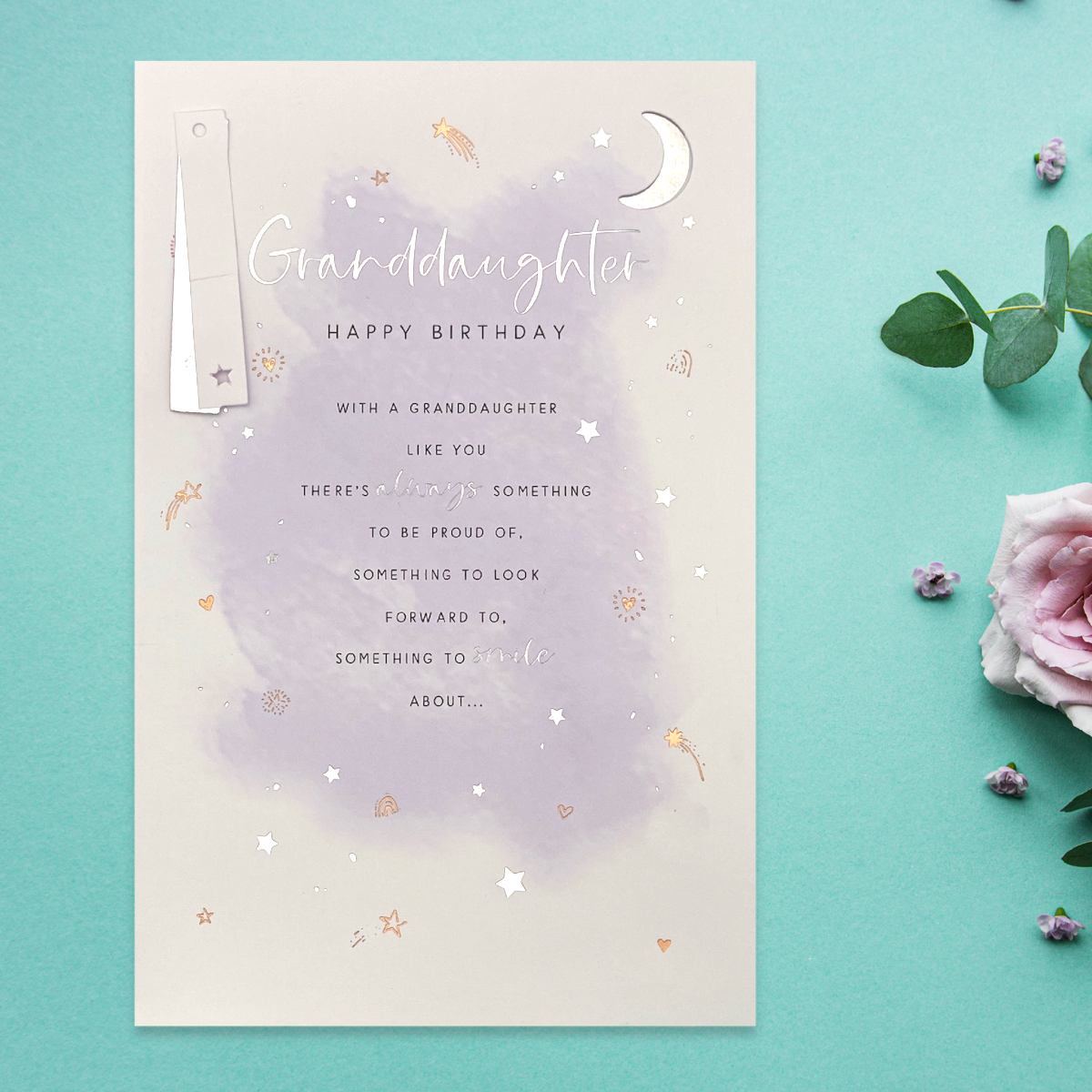 Granddaughter Birthday Card - Moon & Stars Decoupage