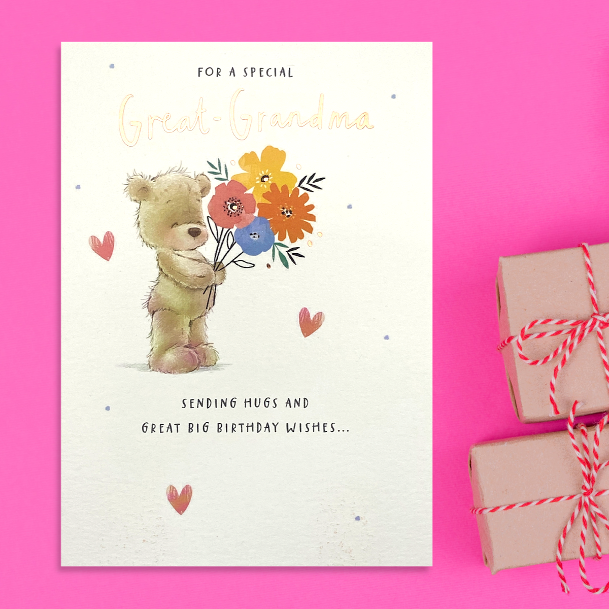 Great-Grandma Birthday Card - Nutmeg Bouquet