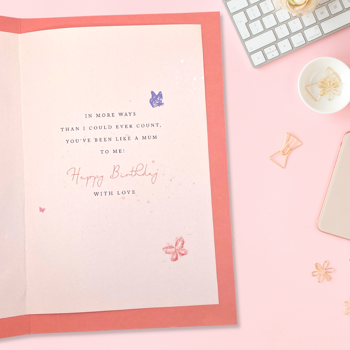 Like A Mum To Me Birthday Card - Indigo Blush