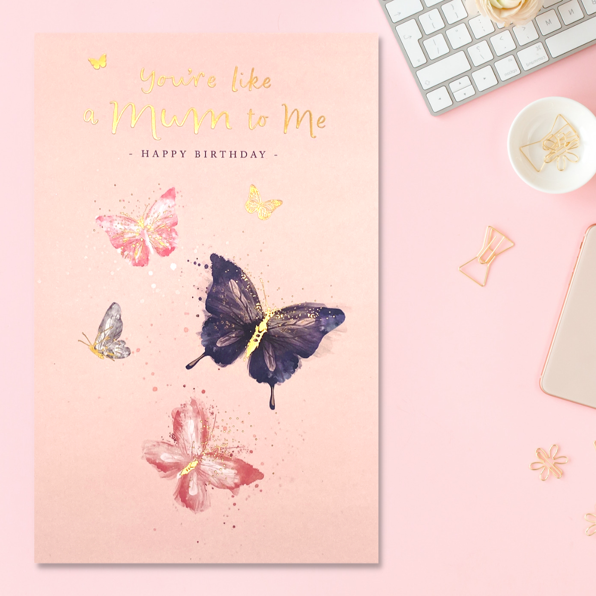 Like A Mum To Me Birthday Card - Indigo Blush