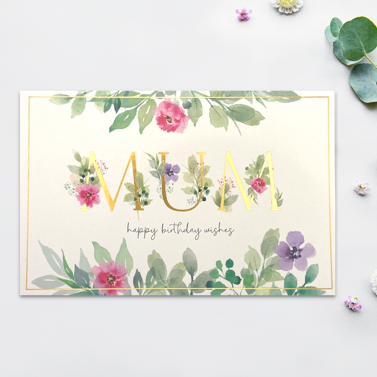 Mum Birthday Card - Decorated Text