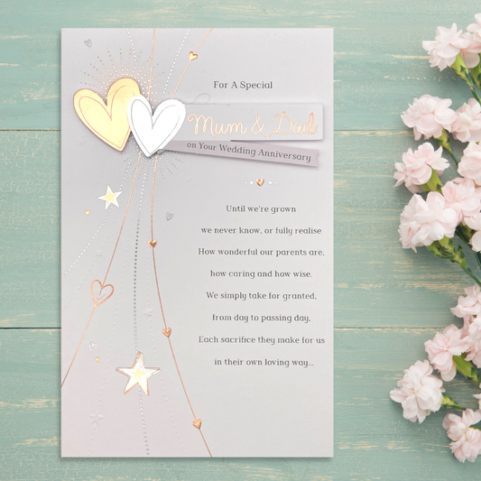 Mum & Dad Anniversary Card - Daydream Double Hearts