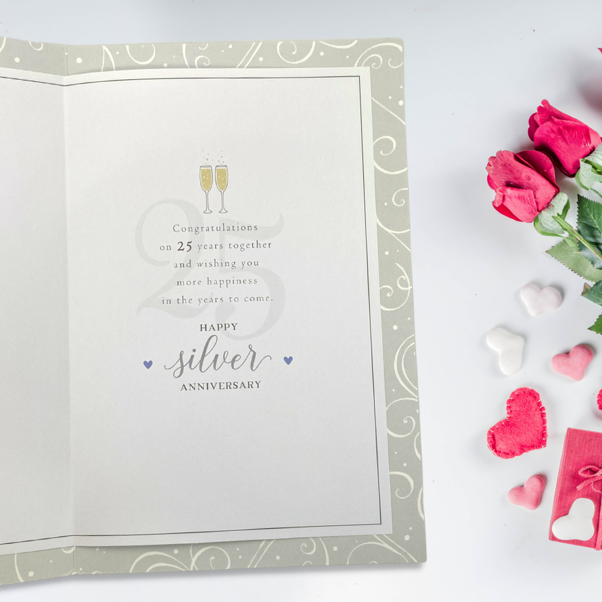 Silver Wedding Anniversary Card - 25th Thinking Of You