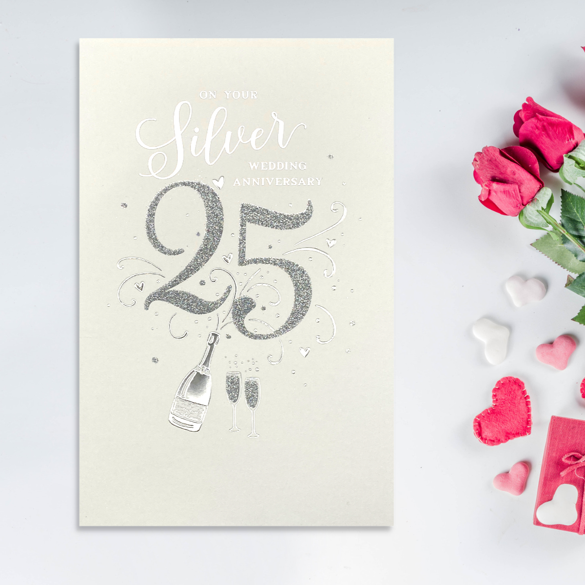 Silver Wedding Anniversary Card - 25th Thinking Of You