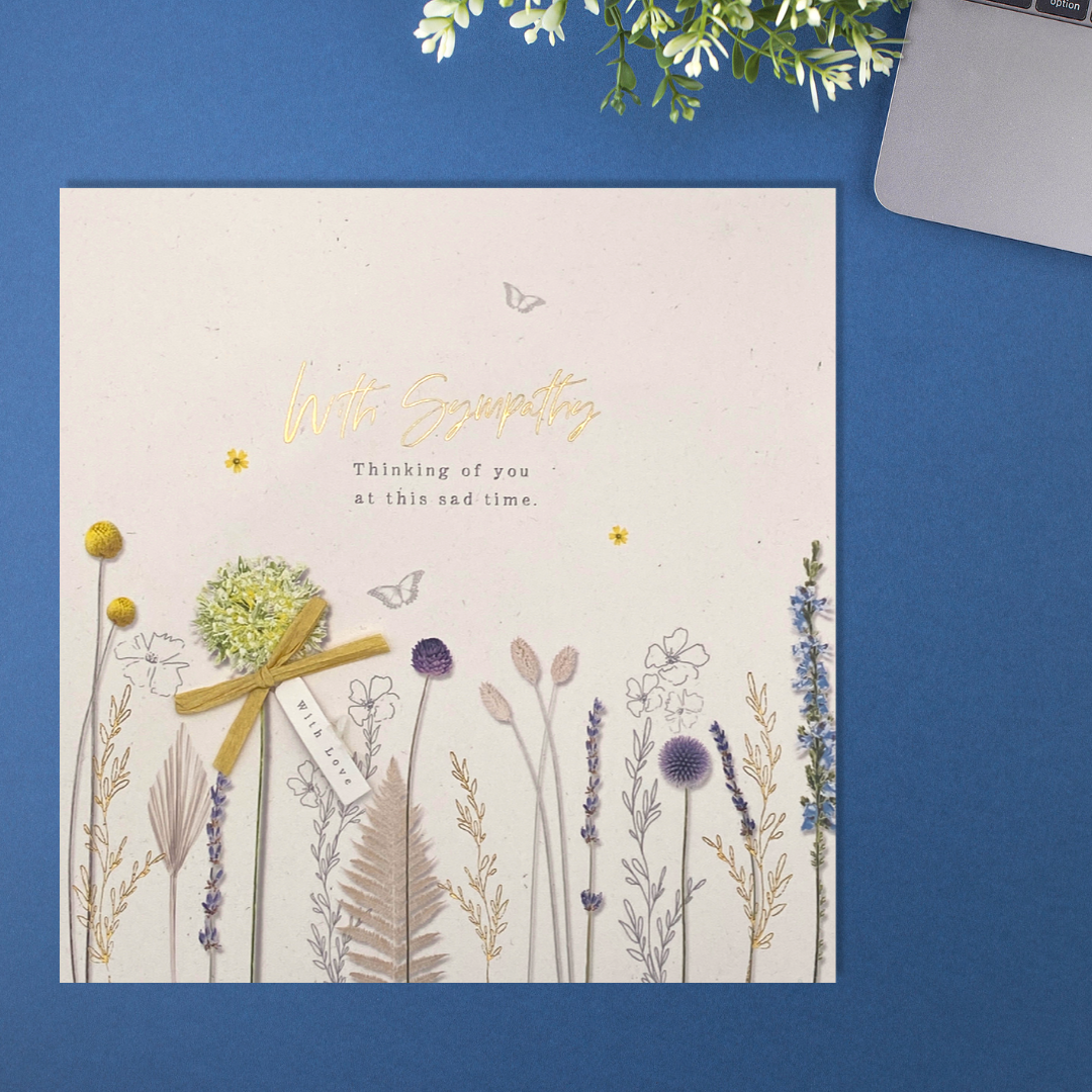 Sympathy Card - Pressed Flowers Decoupage