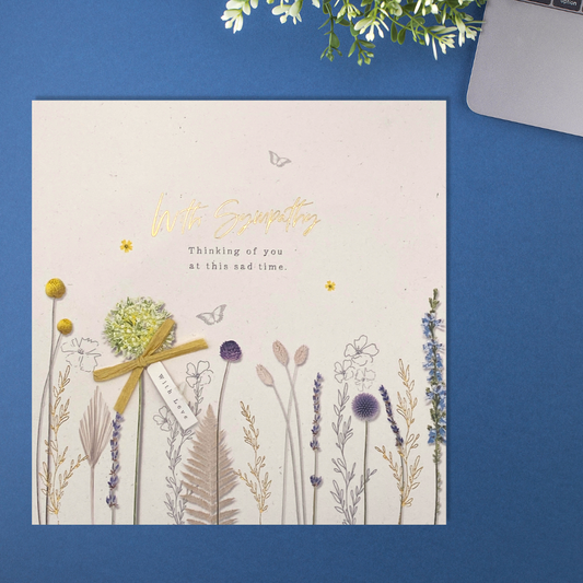 Sympathy Card - Pressed Flowers Decoupage