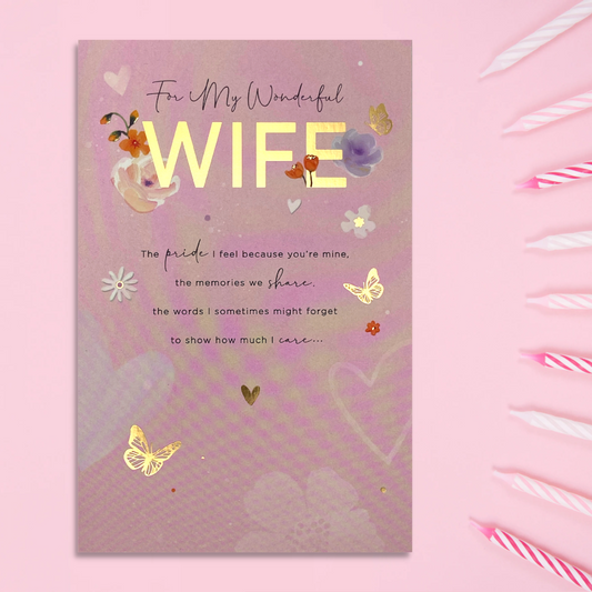 Wife Birthday Card - Thinking Of You