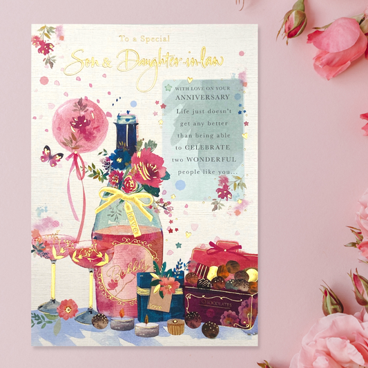 Son & Daughter-In-Law Wedding Anniversary Card - Moments In Time
