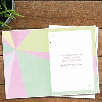 Daughter 18th Birthday Card - Decorated Text