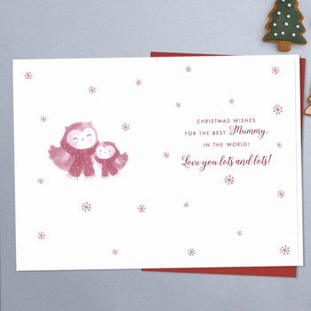 Mummy Christmas Card - Cute Owls