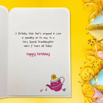 Granddaughter 2nd Birthday Card - Twingles Gardener