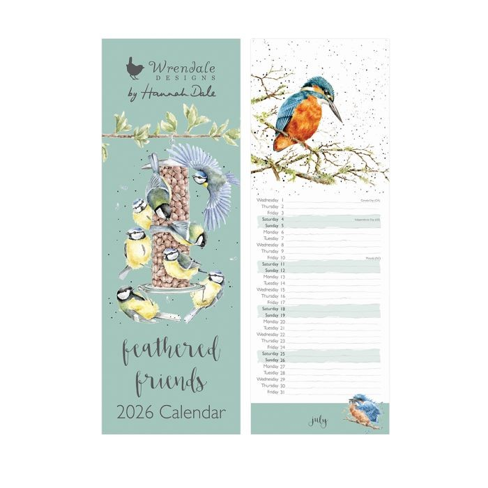 Wrendale Calendar 2026 - Feathered Friends Slim Calendar