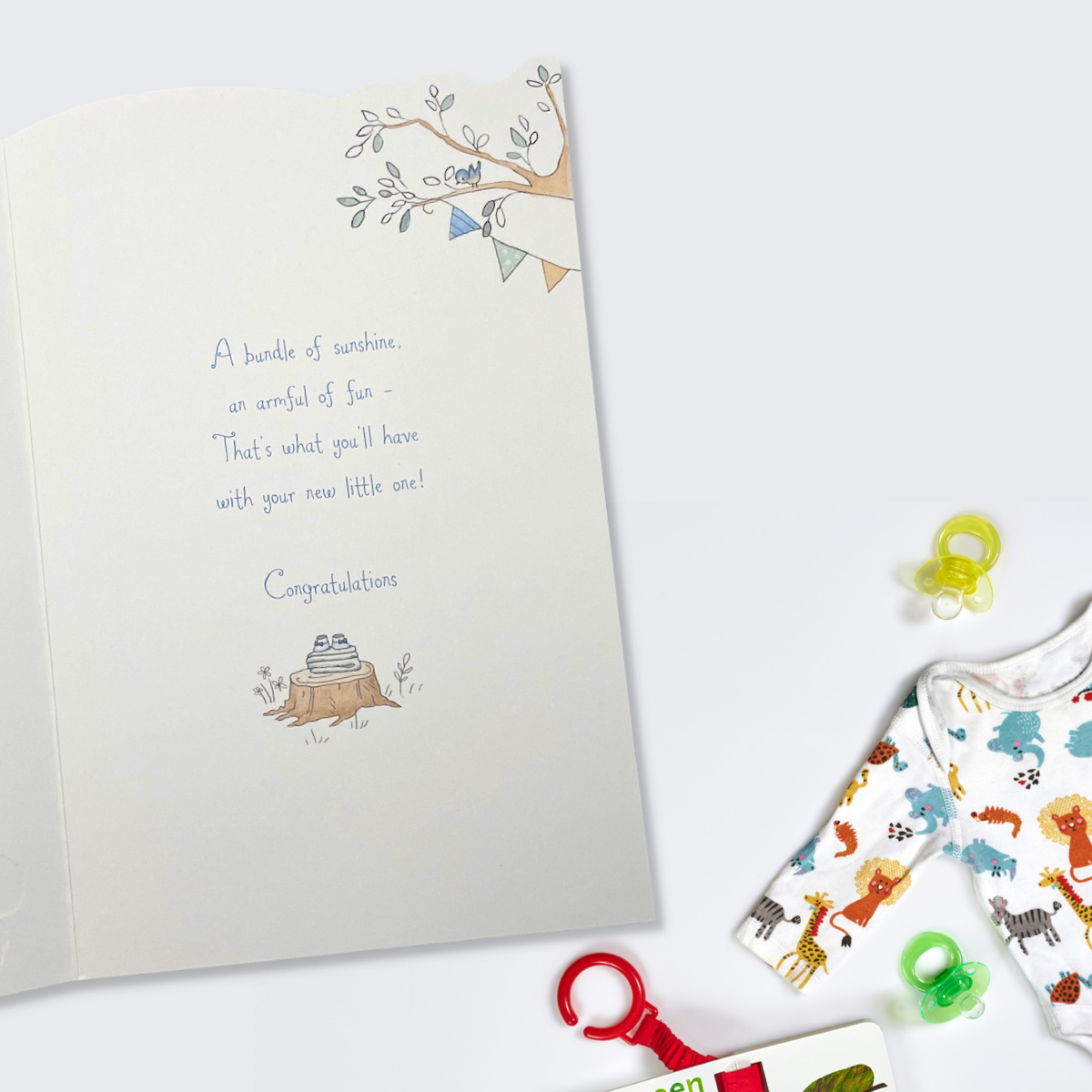 Inside with colour print and verse