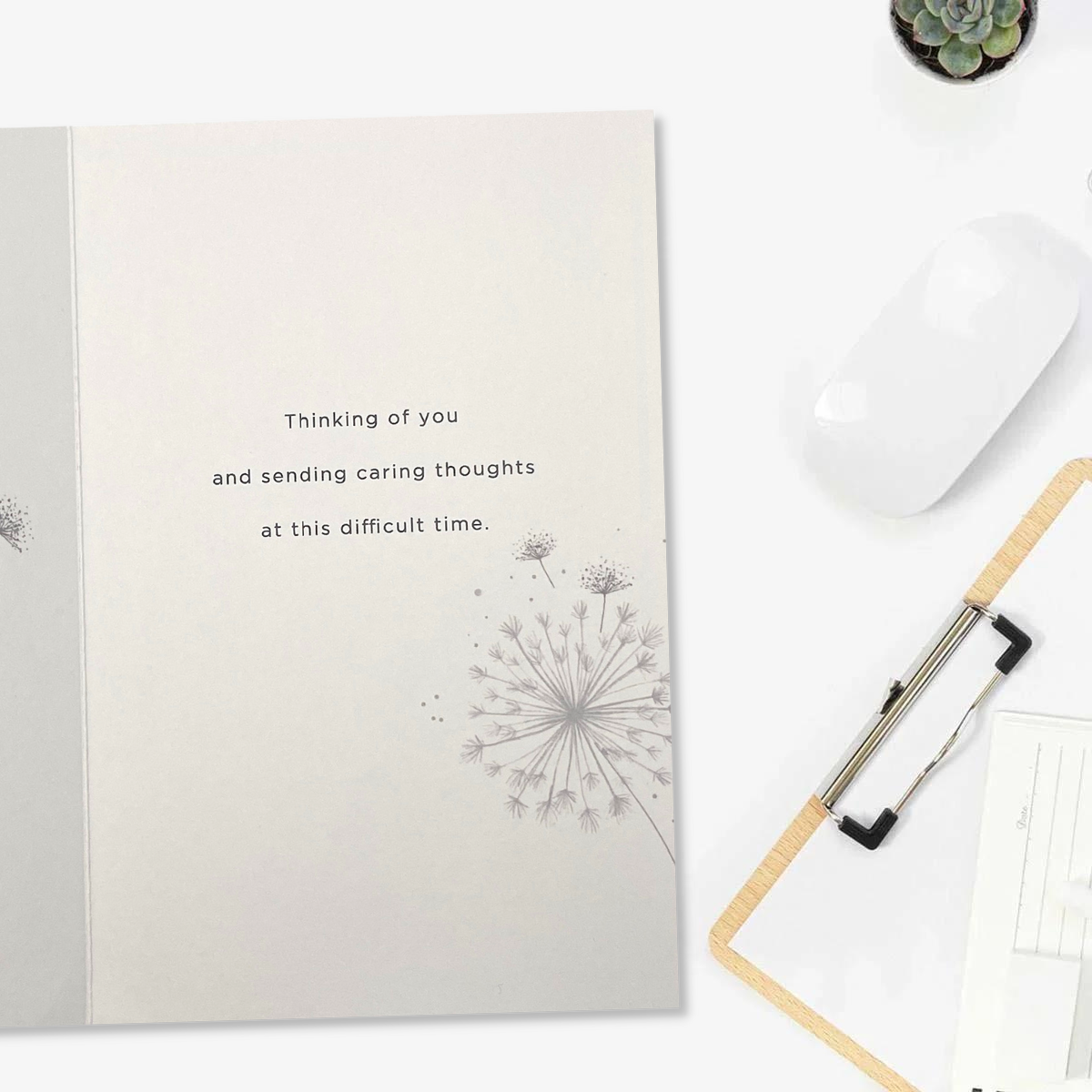 Inside Card Image With Dandelion Images and Text