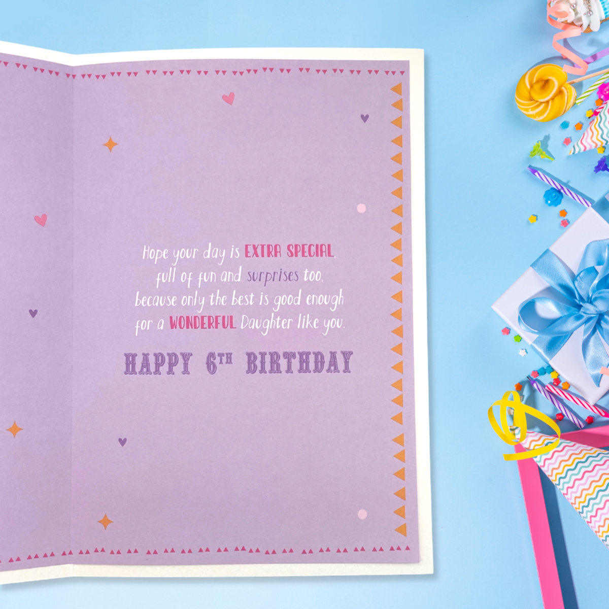 Inside image with purple printed insert with white pink and purple verse