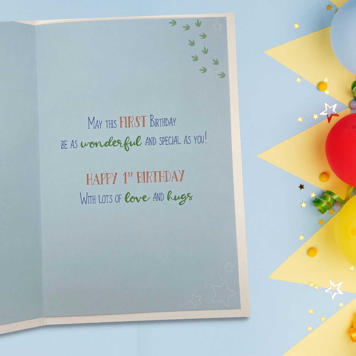 Son 1st Birthday Card - Barley Bear