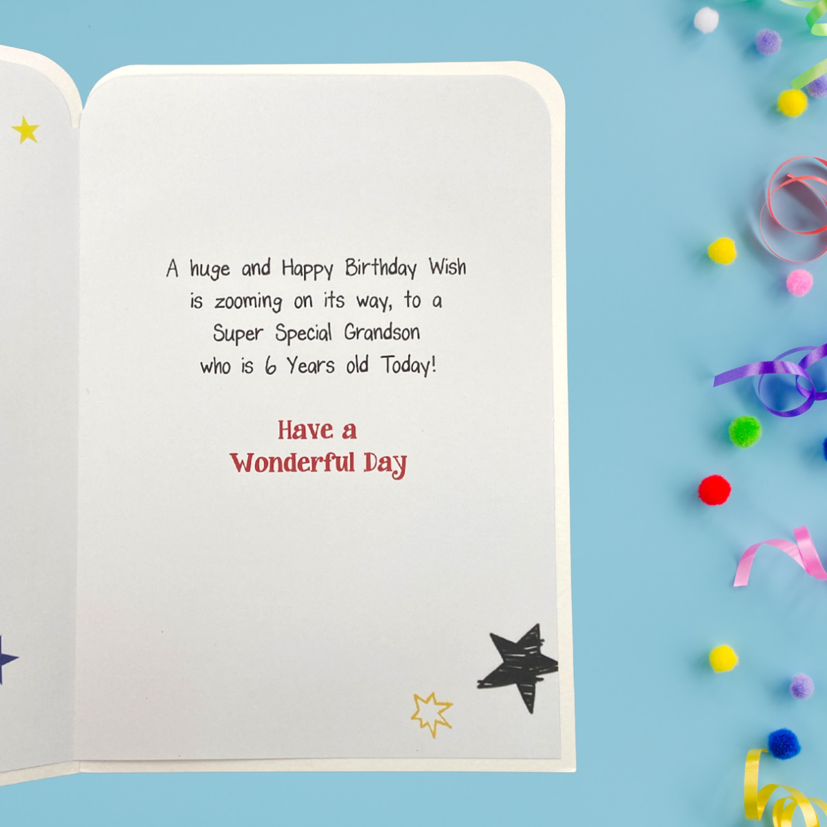 inside grandson 6 card with heartfelt verse