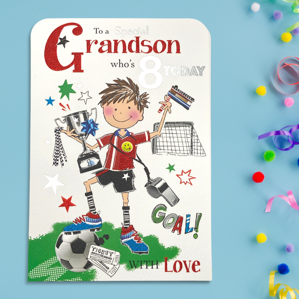 grandson age 8 front image with boy footballer