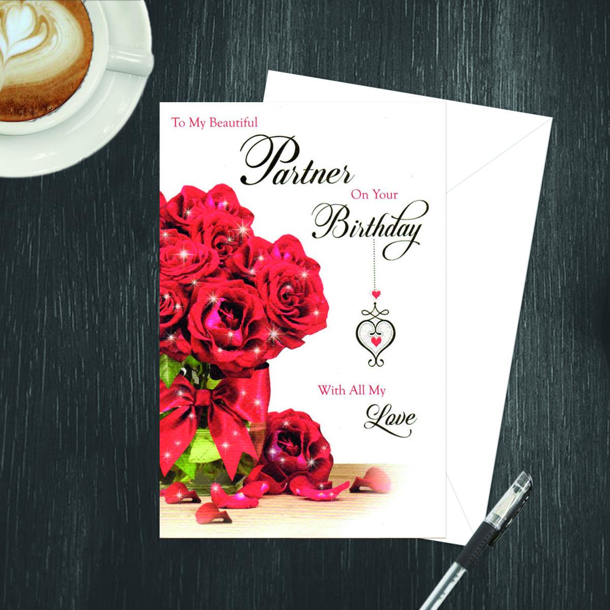 Partner Birthday Card Alongside Its White Envelope2.49