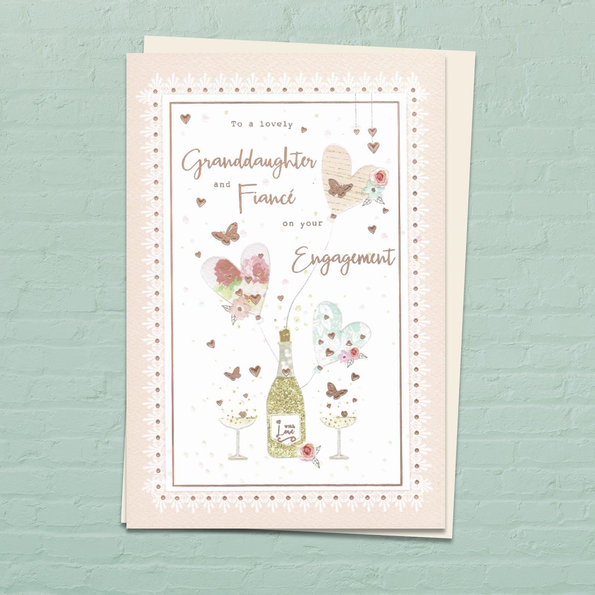 Granddaughter Engagement Card Sitting On A Display Shelf