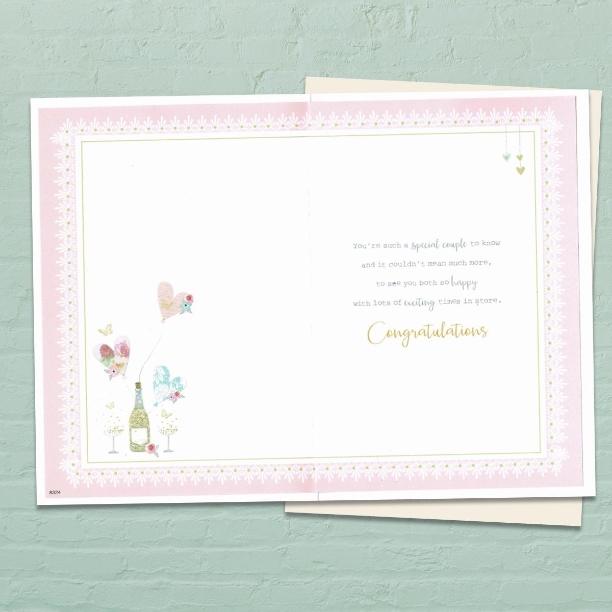 Inside Of Granddaughter Engagement Card To Show Layout And Printed Text