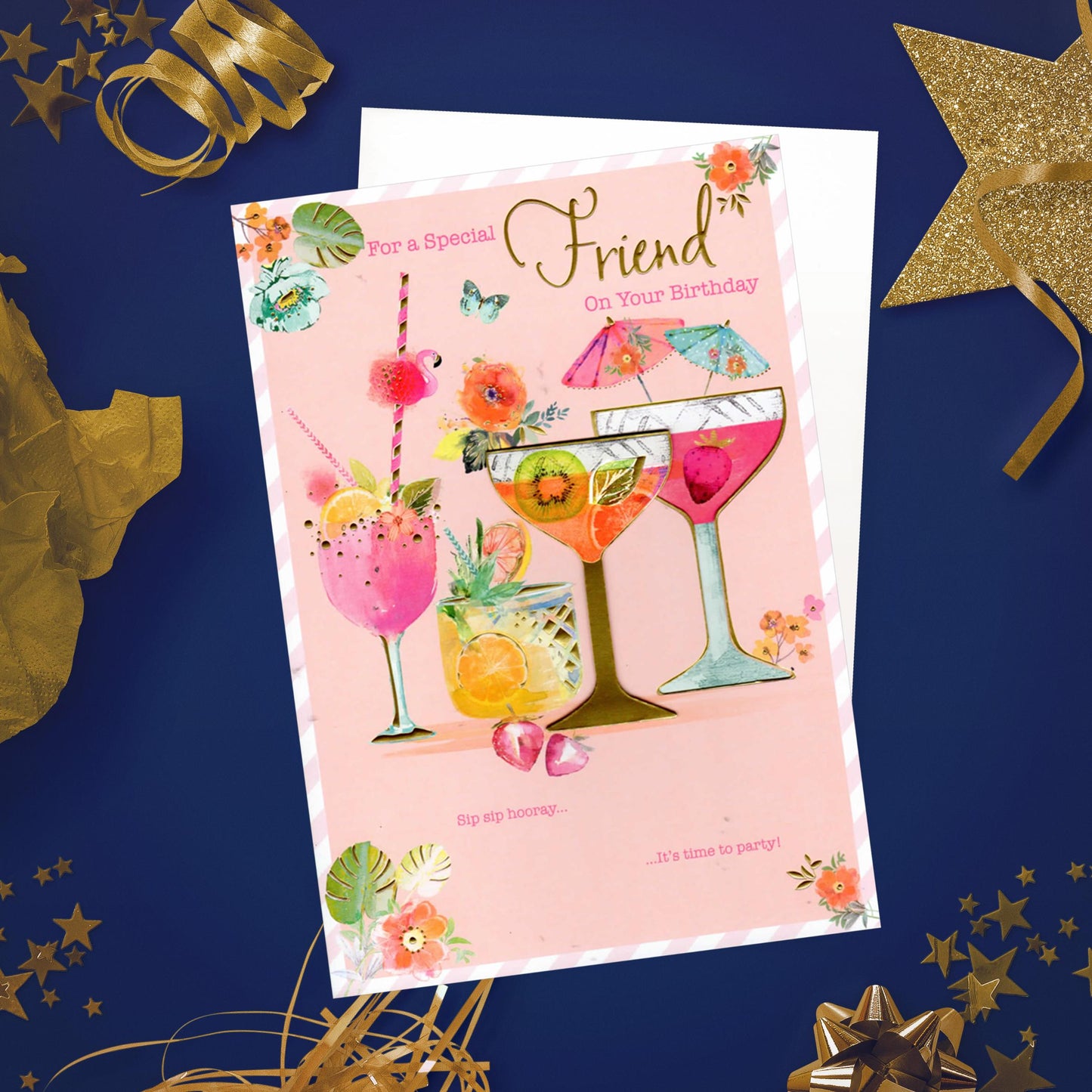 Friend Prosecco Card Alongside Its Envelope